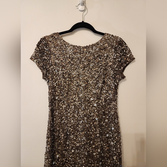 Adrianna Papell Beaded Gown Lead sz 8P - Picture 7 of 10